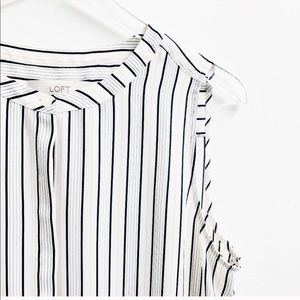 LOFT Pinstripe Off-White Blouse